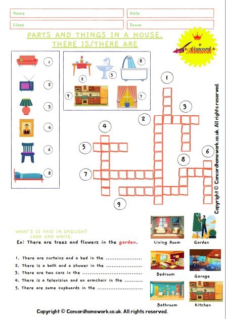 Parts And Things In A House There Is There Are Free ESL EFL Worksheets