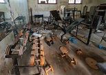 An awesome old school gym in the basement of an abandoned church in ...