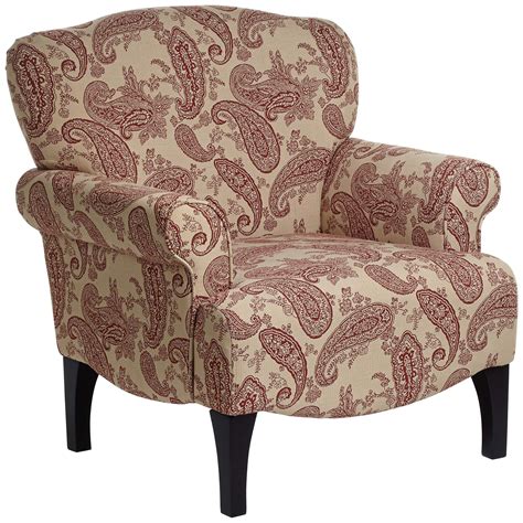 Astrid Upholstered Red Paisley Chair Paisley
