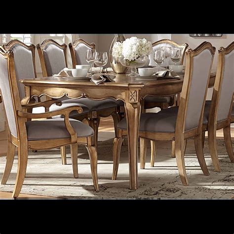 Chambord Traditional Rectangle Wood Extendable Dining Table Champagne