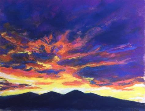 Desert Sunset Pastel Painting Original Arizona Southwest Art Etsy