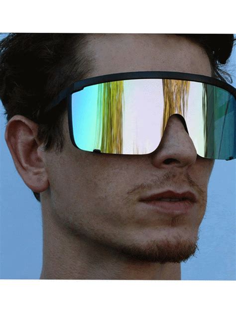 Visor Retro Sunglasses For Men And Women Mirror Retro Half Face Glasses