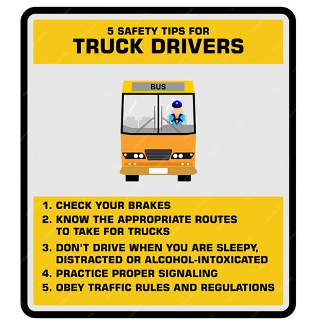 Premium Vector 5 Safety Tips For Truck Drivers Poster And Banner