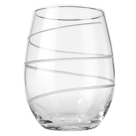 Rolf Glass Spiral Stemless White Wine Glass Set Of 4 15 Oz White Wine Glass Set White Wine