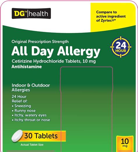 Dg Health All Day Allergy Dolgencorp Inc Cetirizine Hydrochloride