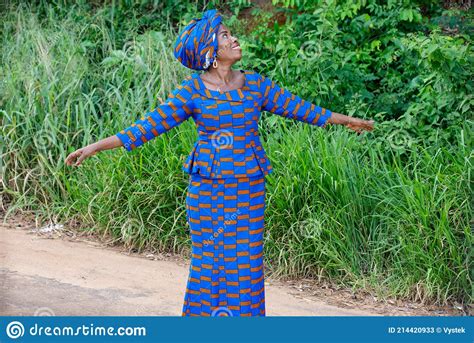 Portrait Of A Beautiful Mature Happy African Woman In The Countryside Stock Image Image Of