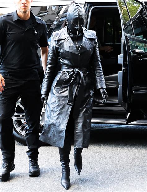 Kim Kardashian Rocks Head To Toe Leather Ensemble For Nyc Arrival