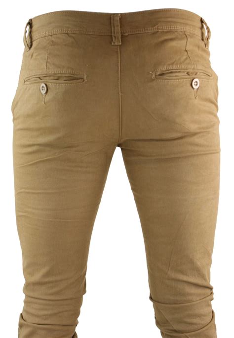 Mens Chino Regular Pants Cotton Slim Fit Stretch Casual Jeans Trousers