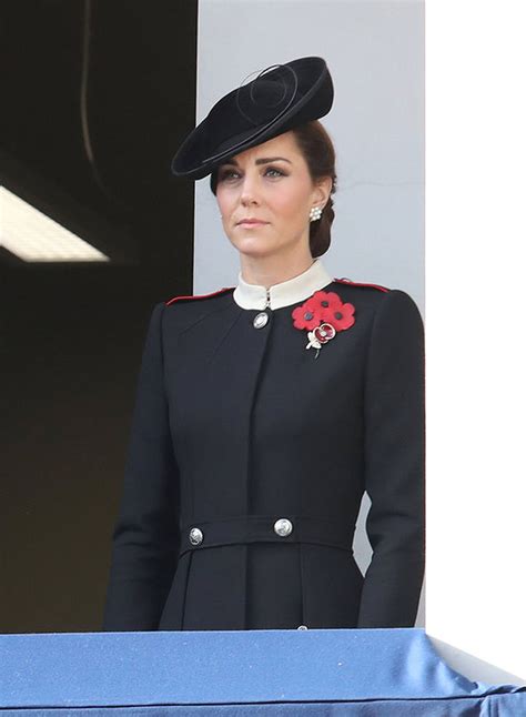 Kate Middleton Duchess Of Cambridge Attends Remembrance Day Ceremony In Military Inspired