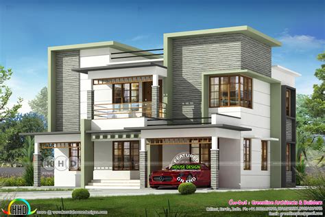 2400 Sq Ft Modern Flat Roof Home Design Kerala Home