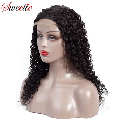 Sweetie Hair Brazilian Water Wave Wig Natural 4x4 Lace Front Wigs Remy