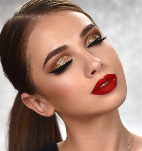 50 eyeshadow makeup ideas for brown eyes the most flattering combinations red lips makeup look