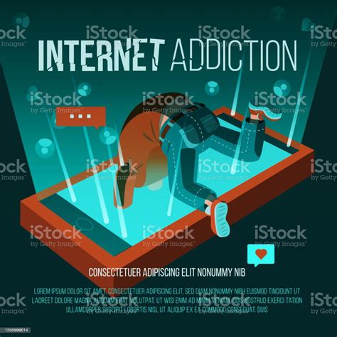 Internet Addiction Concept Illustration Dangers Of