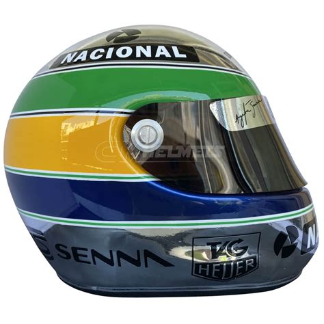 Ayrton Senna Commemorative Chrome Plated Helmet 30 Years Of Debut Cm