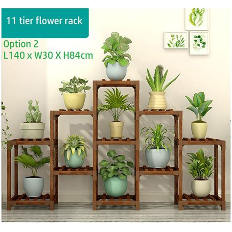 Great savings & free delivery / collection on many items. DIY Solid Wood Floor-standing Flower Rack Wooden Multi ...