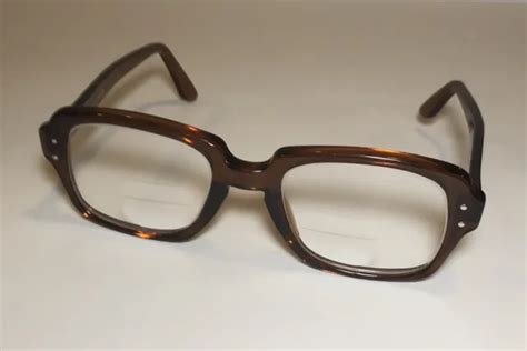 Vintage Uss Eyeglasses Frames Military Issue 4 1 2 5 3 4 ~ 50 20 Amber Brown 19 99 Picclick