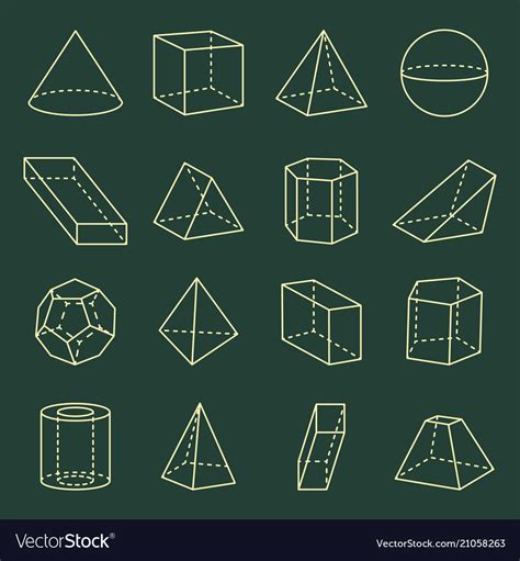 Geometric Shapes Collection 3d Royalty Free Vector Image