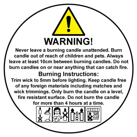 Printable Warning Labels For Candles Download And Print These