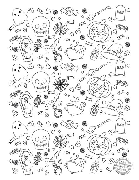 Free Printable Halloween Doodle Coloring Pages Kids Activities Blog