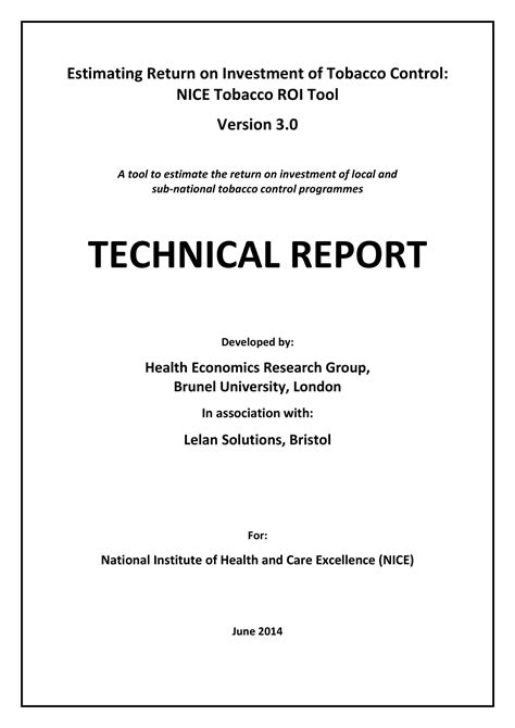 Technical Report Cover Page Template
