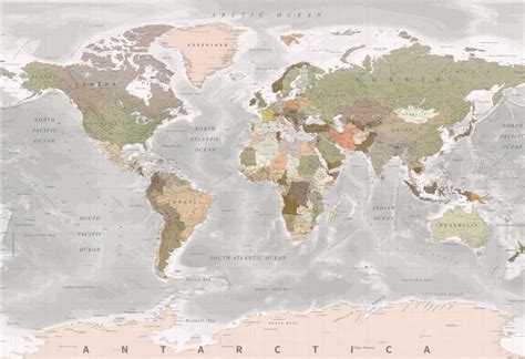 World Map Mural Pango And Ma