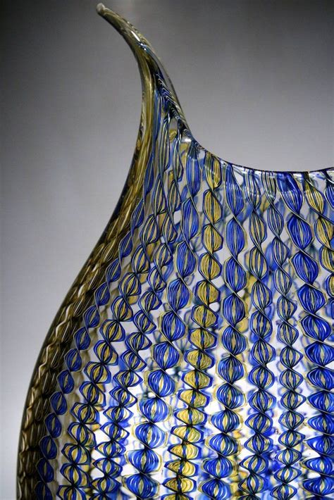 Gold And Cobalt Zanfirico Foglio By David Patchen An Elegant And Sophisticated Sculpture With