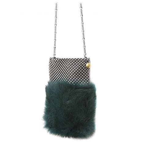 Laura B Soft Mobile Bag Lapin Bag With Net And Swarovski Dark