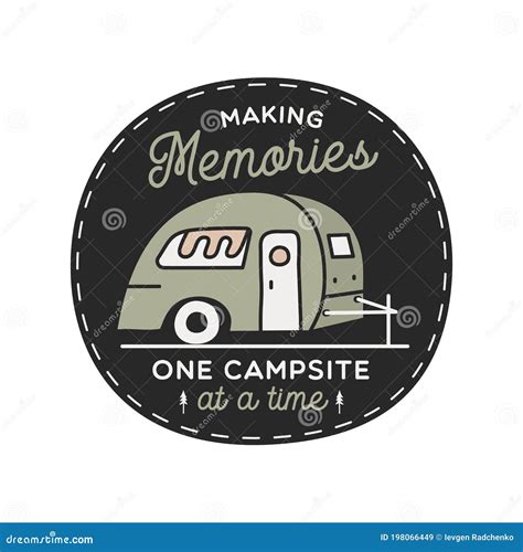 Vintage Camping Rv Logo Adventure Emblem Illustration Design Outdoor