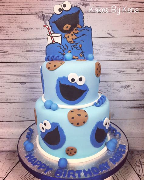 Cookie Monster Themed Birthday Cake Made By Kakes By Kena Monster