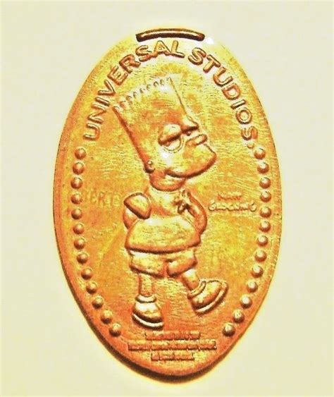 Elongated Pressed Penny Coin The Simpsons Bart Universal Studios