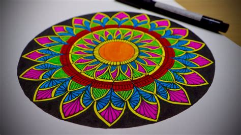 How To Draw Colorful Mandala Art Beautiful Mandala Art For Beginners