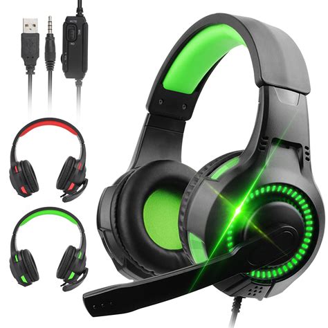 Eeekit Wired Gaming Headset Headphones With Adjustable Microphone For