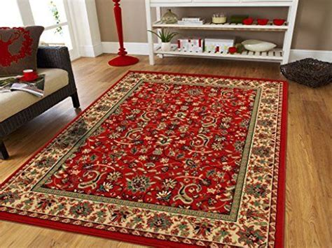 Large Persian Rugs For Living Room 8x11 Red Green Beige Cream Area Rugs