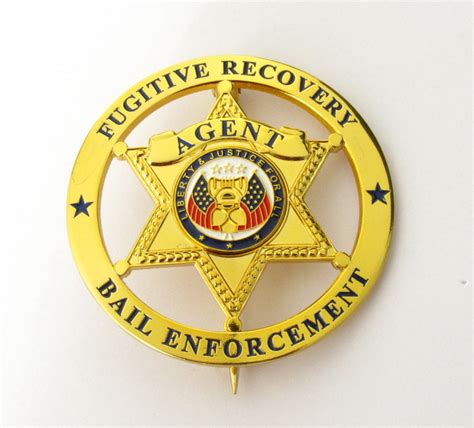 Fugitive Recovery Bail Enforcement Agent Us Police Badge Solid Copper