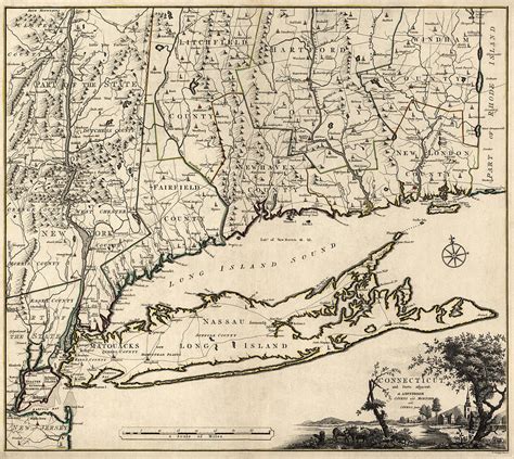 Antique Map Of Connecticut By Covens And Mortier Drawing By Blue Monocle Pixels