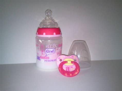 Reborn Baby Doll Bottle Set 5oz Faux Milk Nuk Pink Baby Talk Magnetic
