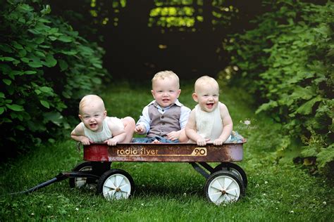 Triplets One Year Old Photography Crystal Sparks Photography Triplets