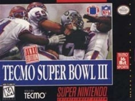 Tecmo Super Bowl Iii Final Ed Super Nintendo Snes Game For Sale