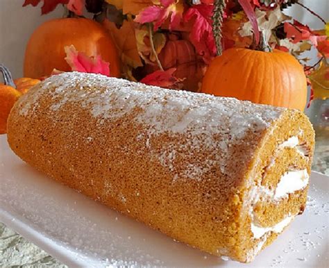 classic pumpkin roll with creamy cheese filling what s cookin italian style cuisine