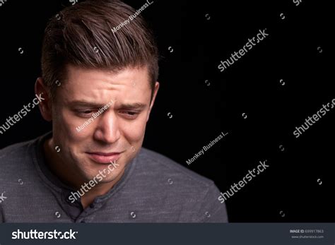 Portrait Crying Young White Man Looking Stock Photo 699917863