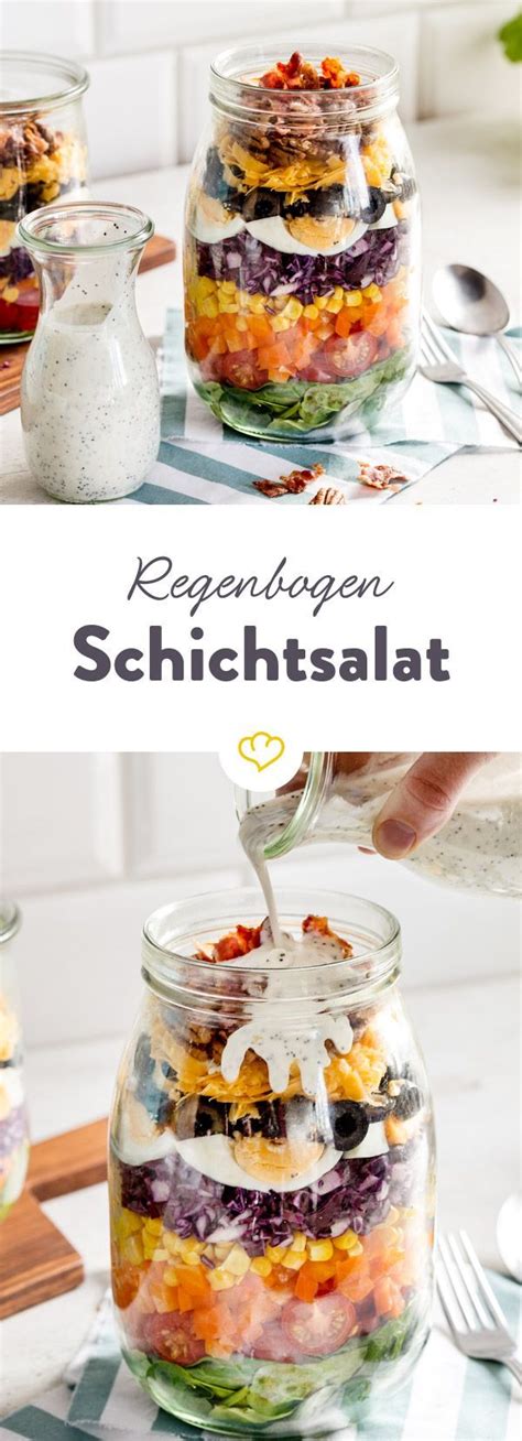 Am tag der feier gibt es so viel zu tun: Regenbogen-Schichtsalat mit Buttermilch-Dressing | Rezept ...