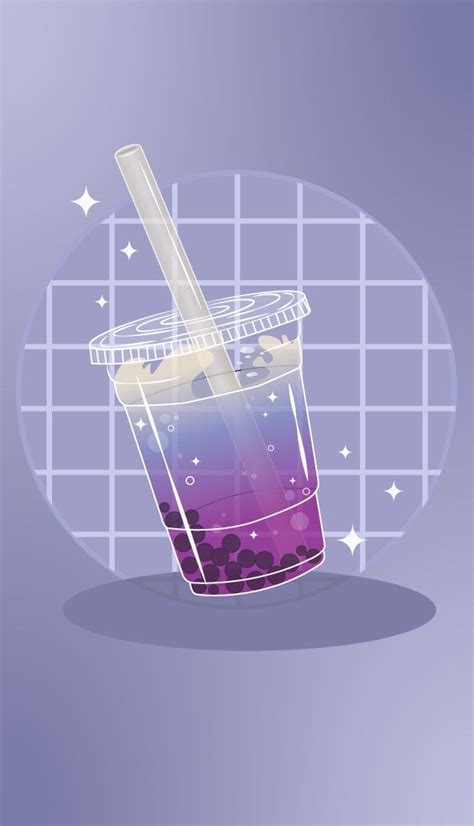 Aesthetic Wallpaper About A Bubble Tea And A Galaxy Tea Wallpaper