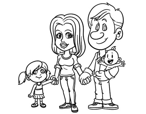 Familia En Caricatura Para Colorear Imagui