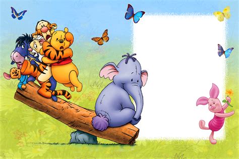 Kids Frame Winnie The Pooh With Friends And Butterflies Gallery