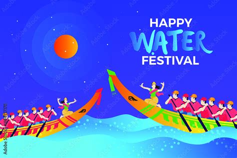 Happy Water Festival Cambodia Template Design For Water Festival