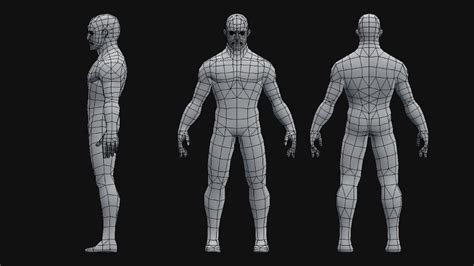Artstation Low Poly Male Base Mesh Andrew Chacon D Model