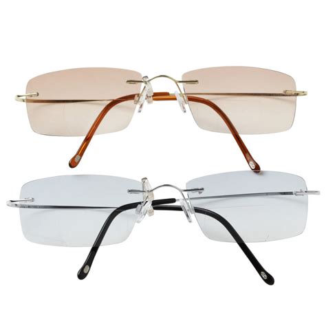 Ultra Light Pure Titanium Bifocal Reading Sunglasses Men Women Rimless Reading Glasses In