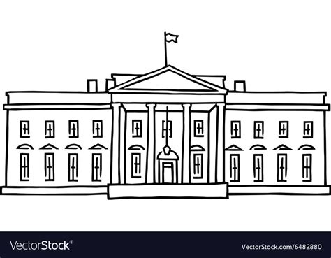 White House Washington Dc Royalty Free Vector Image