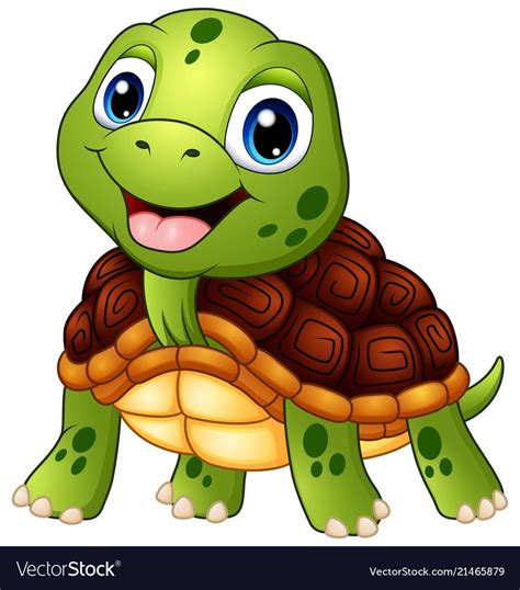 Cute Turtle Cartoon Vector Image On Vectorstock Artofit