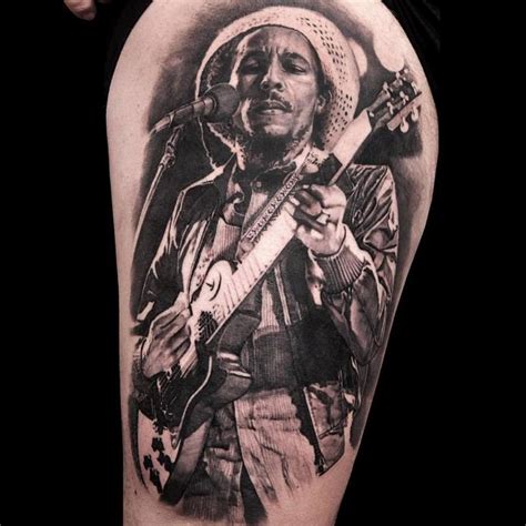 Mike got this tattoo inked in may 2017. Bob Marley Tattoo by Matteo Pasqualin: TattooNOW